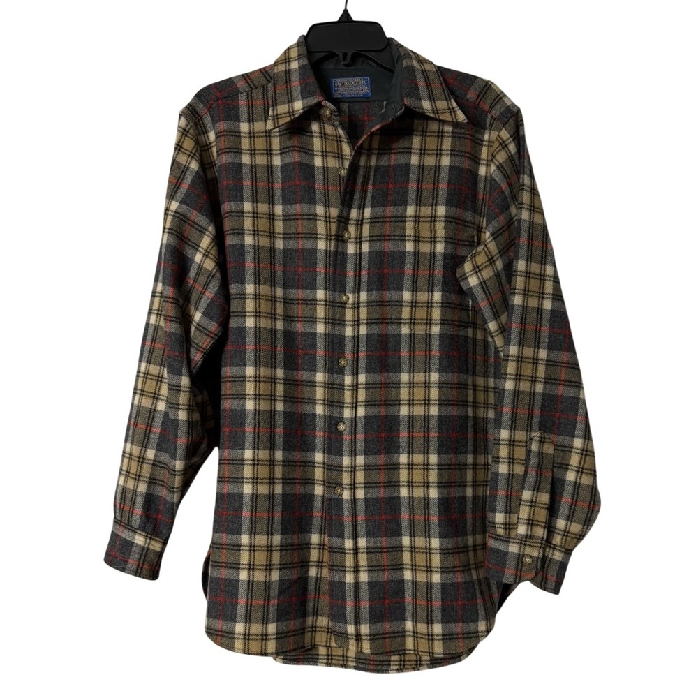 Vintage Pendleton Mens Long Sleeve Button Virgin Wool USA Shirt Size Medium EUC